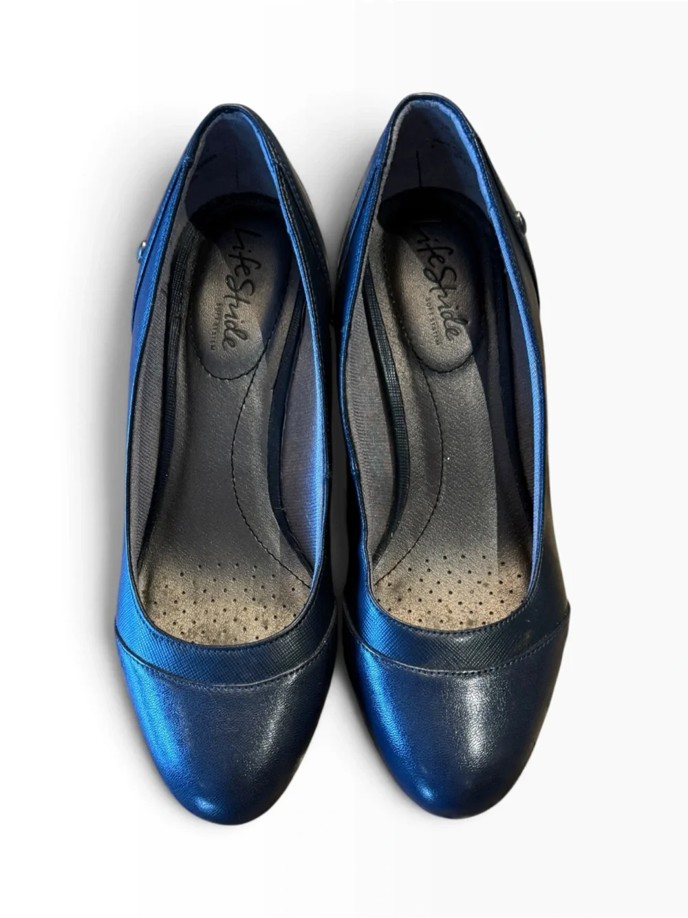 Life Stride Soft Systems Dreams Women’s 7.5 Navy Wedge Pumps